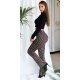 Pantaloni dama evazati, negri cu print cappuccino, Selinn Pantaloni dama evazati, negri cu print cappuccino, Selinn 5 - jojofashion.ro