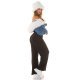 Pantaloni dama evazati, negri, cu striatii si talie inalta, Kayna Pantaloni dama evazati, negri, cu striatii si talie inalta, Kayna 5 - jojofashion.ro