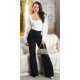Pantaloni dama evazati, negri, cu talia inalta, Deussa Pantaloni dama evazati, negri, cu talia inalta, Deussa 4 - jojofashion.ro