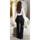 Pantaloni dama evazati, negri, cu talia inalta, Deussa Pantaloni dama evazati, negri, cu talia inalta, Deussa 5 - jojofashion.ro