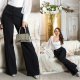 Pantaloni dama evazati, negri, cu talia inalta, Deussa Pantaloni dama evazati, negri, cu talia inalta, Deussa 9 - jojofashion.ro