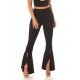 Pantaloni dama evazati, negri, cu volane si talie inalta, Flamenco 2 - jojofashion.ro