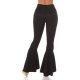 Pantaloni dama evazati, negri, cu volane si talie inalta, Flamenco 3 - jojofashion.ro