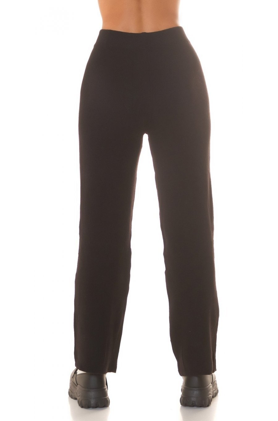 Pantaloni dama evazati, negri, din vascoza, cu talia inalta, Killya Pantaloni dama evazati, negri, din vascoza, cu talia inalta, Killya 2 - jojofashion.ro