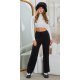 Pantaloni dama evazati, negri, din vascoza, cu talia inalta, Killya Pantaloni dama evazati, negri, din vascoza, cu talia inalta, Killya 4 - jojofashion.ro