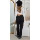 Pantaloni dama evazati, negri, din vascoza, cu talia inalta, Killya Pantaloni dama evazati, negri, din vascoza, cu talia inalta, Killya 5 - jojofashion.ro
