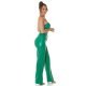 Pantaloni dama evazati piele eco verde Reyna 6 - jojofashion.ro