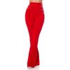 Pantaloni dama evazati rosii cu nasturi aurii Arya