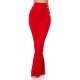 Pantaloni dama evazati rosii cu nasturi aurii Arya 2 - jojofashion.ro