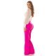 Pantaloni dama evazati, roz ciclam, cu talia inalta, Deussa 7 - jojofashion.ro