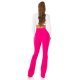 Pantaloni dama evazati roz cu nasturi aurii Arya Pantaloni dama evazati roz cu nasturi aurii Arya 3 - jojofashion.ro