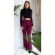 Pantaloni dama evazati, roz fucsia cu print negru, Selinn Pantaloni dama evazati, roz fucsia cu print negru, Selinn 4 - jojofashion.ro
