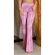 Pantaloni dama evazati, roz in degrade, glitter, Katyusha 2 - jojofashion.ro