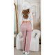 Pantaloni dama evazati, roz prafuit, din vascoza, cu talia inalta, Killya Pantaloni dama evazati, roz prafuit, din vascoza, cu talia inalta, Killya 5 - jojofashion.ro