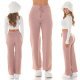 Pantaloni dama evazati, roz prafuit, din vascoza, cu talia inalta, Killya Pantaloni dama evazati, roz prafuit, din vascoza, cu talia inalta, Killya 6 - jojofashion.ro