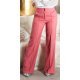 Pantaloni dama evazati, roz somon, cu talia inalta, Deussa Pantaloni dama evazati, roz somon, cu talia inalta, Deussa 2 - jojofashion.ro