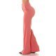 Pantaloni dama evazati, roz somon, cu talia inalta, Deussa Pantaloni dama evazati, roz somon, cu talia inalta, Deussa 3 - jojofashion.ro