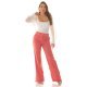 Pantaloni dama evazati, roz somon, cu talia inalta, Deussa Pantaloni dama evazati, roz somon, cu talia inalta, Deussa 6 - jojofashion.ro