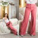 Pantaloni dama evazati, roz somon, cu talia inalta, Deussa Pantaloni dama evazati, roz somon, cu talia inalta, Deussa 8 - jojofashion.ro