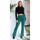 Pantaloni dama evazati, verzi cu print negru, Selinn Pantaloni dama evazati, verzi cu print negru, Selinn 4 - jojofashion.ro