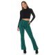 Pantaloni dama evazati, verzi cu print negru, Selinn Pantaloni dama evazati, verzi cu print negru, Selinn 6 - jojofashion.ro