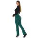 Pantaloni dama evazati, verzi cu print negru, Selinn Pantaloni dama evazati, verzi cu print negru, Selinn 7 - jojofashion.ro