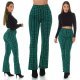 Pantaloni dama evazati, verzi cu print negru, Selinn Pantaloni dama evazati, verzi cu print negru, Selinn 9 - jojofashion.ro