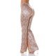 Pantaloni dama evazati WetLook animal print snake Asya 3 - jojofashion.ro