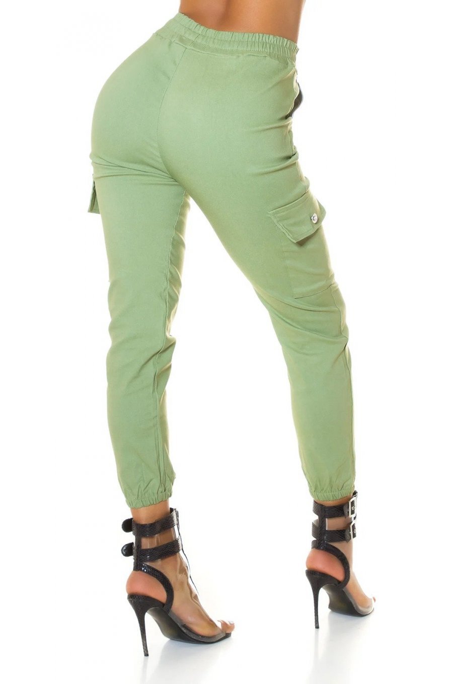 Pantaloni dama kaki cargo cu buzunare aplicate Haru Pantaloni dama kaki cargo cu buzunare aplicate Haru 2 - jojofashion.ro
