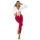 Pantaloni dama mulati, burgundy, cu talia inalta, Minisse Pantaloni dama mulati, burgundy, cu talia inalta, Minisse 4 - jojofashion.ro