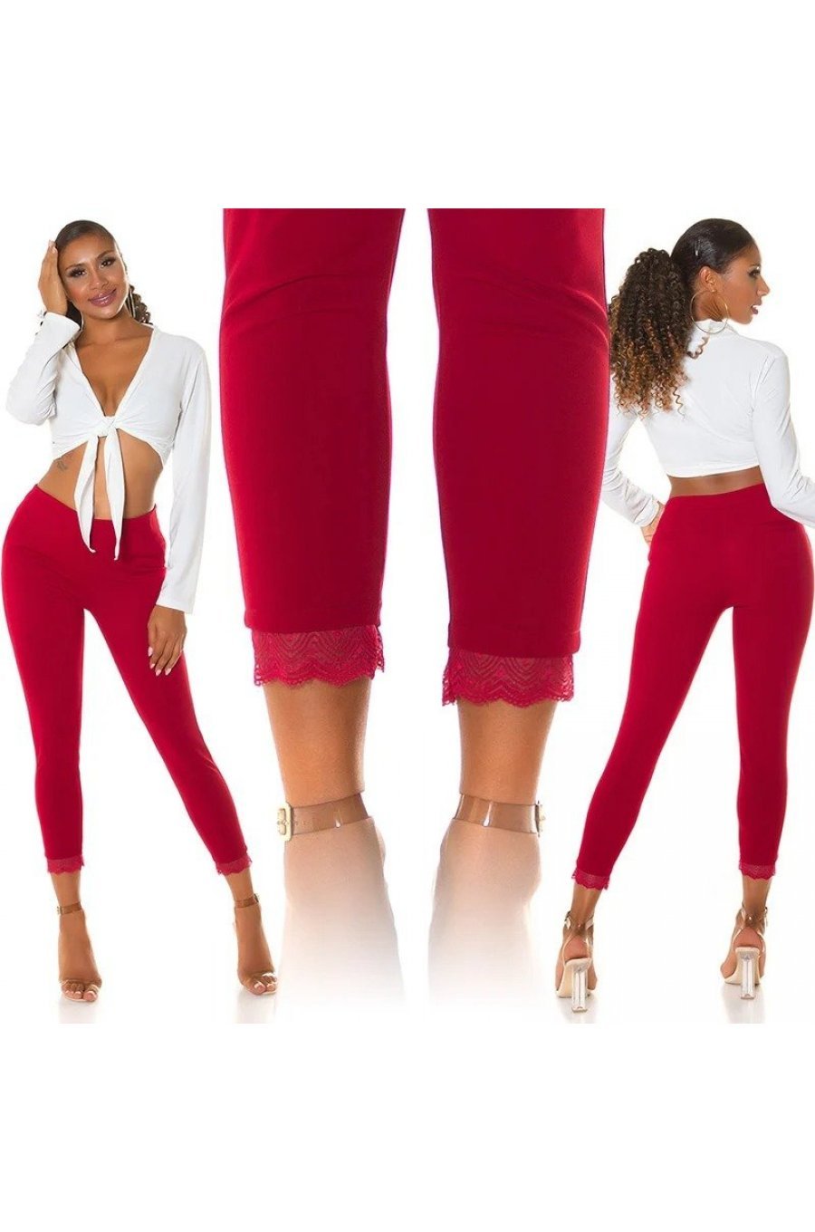 Pantaloni dama mulati, burgundy, cu talia inalta, Minisse Pantaloni dama mulati, burgundy, cu talia inalta, Minisse 6 - jojofashion.ro