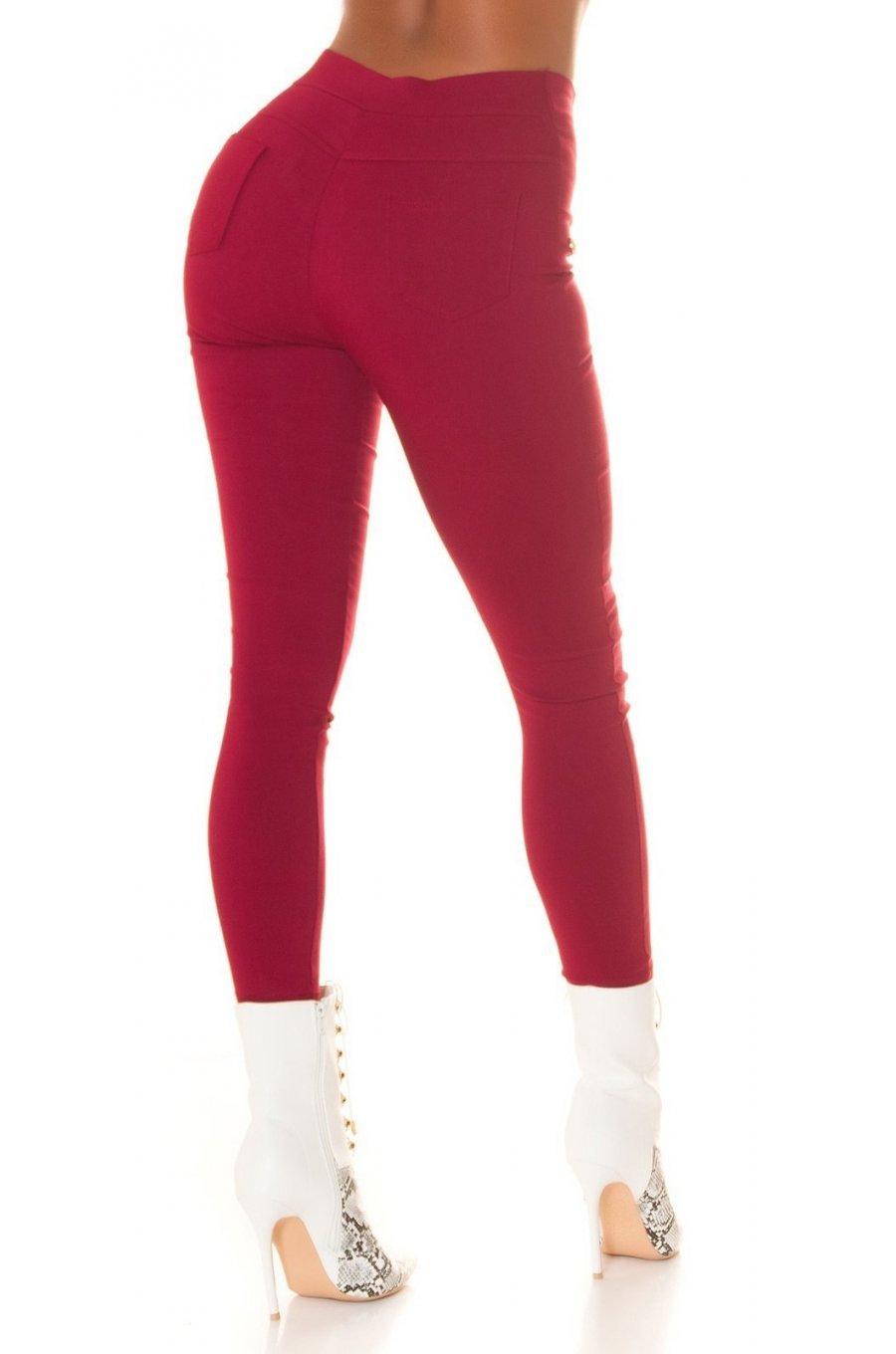 Pantaloni dama mulati, burgundy, cu talia inalta, Numaky Pantaloni dama mulati, burgundy, cu talia inalta, Numaky 2 - jojofashion.ro