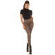 Pantaloni dama mulati cappuccino cu print negru cu talia inalta Rubine 4 - jojofashion.ro