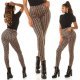 Pantaloni dama mulati cappuccino cu print negru cu talia inalta Rubine 6 - jojofashion.ro