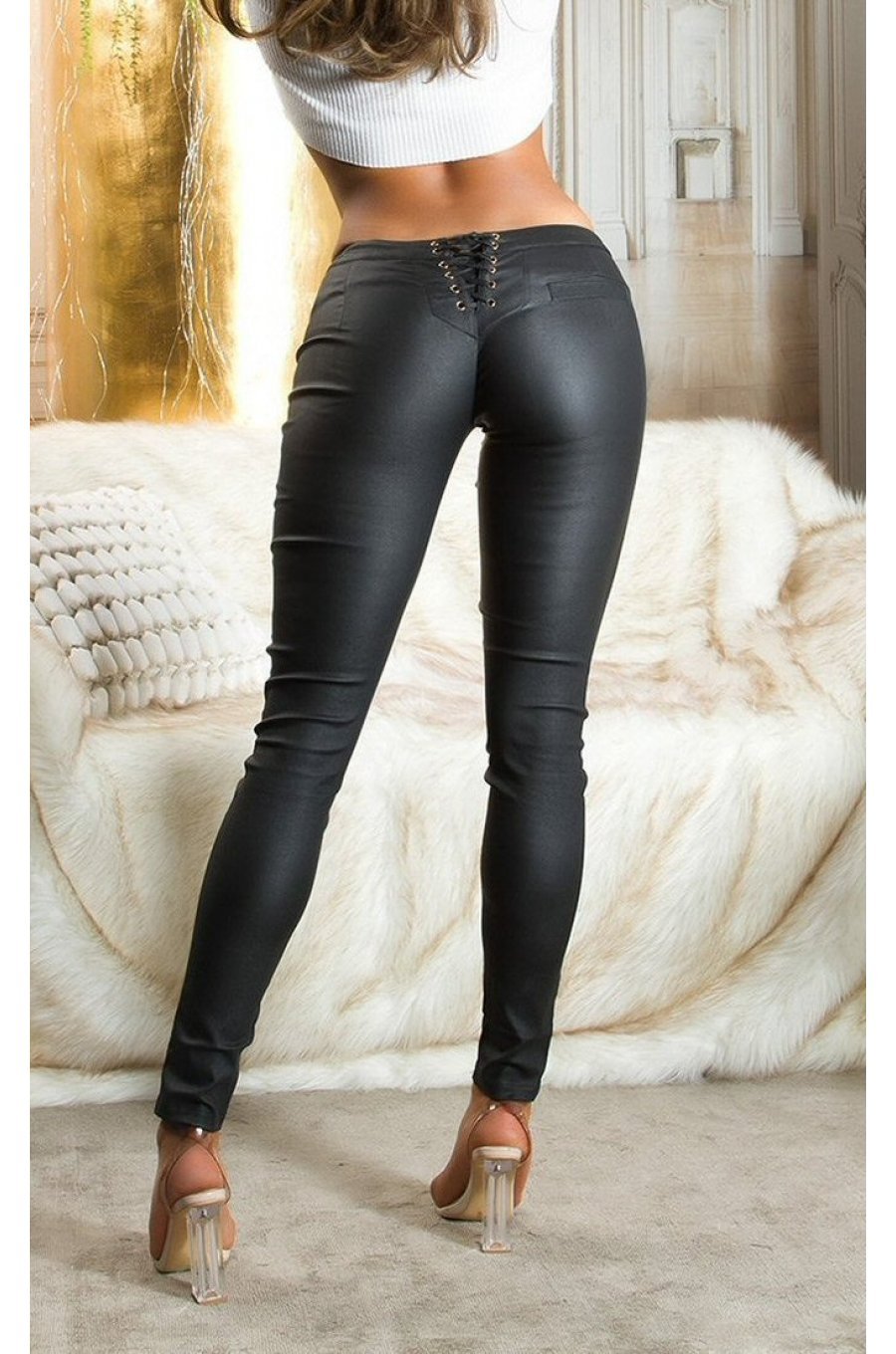 Pantaloni dama mulati, cu talia joasa, negri, Shalina Pantaloni dama mulati, cu talia joasa, negri, Shalina 6 - jojofashion.ro