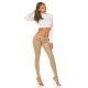 Pantaloni dama mulati, cu talia joasa, sampanie, Shalina 5 - jojofashion.ro