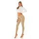 Pantaloni dama mulati, cu talia joasa, sampanie, Shalina 6 - jojofashion.ro