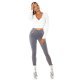 Pantaloni dama mulati, gri, cu talia inalta, Numaky 4 - jojofashion.ro