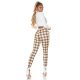 Pantaloni dama mulati, in carouri, cappuccino, cu talia inalta, treggings, Sude 5 - jojofashion.ro