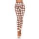 Pantaloni dama mulati, in carouri, maro, cu talia inalta, treggings, Sude 2 - jojofashion.ro