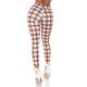Pantaloni dama mulati, in carouri, maro, cu talia inalta, treggings, Sude 3 - jojofashion.ro