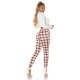 Pantaloni dama mulati, in carouri, maro, cu talia inalta, treggings, Sude 5 - jojofashion.ro