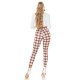 Pantaloni dama mulati, in carouri, maro, cu talia inalta, treggings, Sude 8 - jojofashion.ro