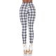 Pantaloni dama mulati, in carouri, negri, cu talia inalta, treggings, Sude 3 - jojofashion.ro