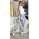 Pantaloni dama mulati, in carouri, negri, cu talia inalta, treggings, Sude 5 - jojofashion.ro