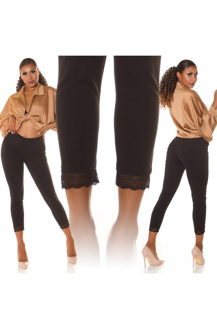 Pantaloni dama mulati, negri, cu talia inalta, Minisse Pantaloni dama mulati, negri, cu talia inalta, Minisse 5 - jojofashion.ro
