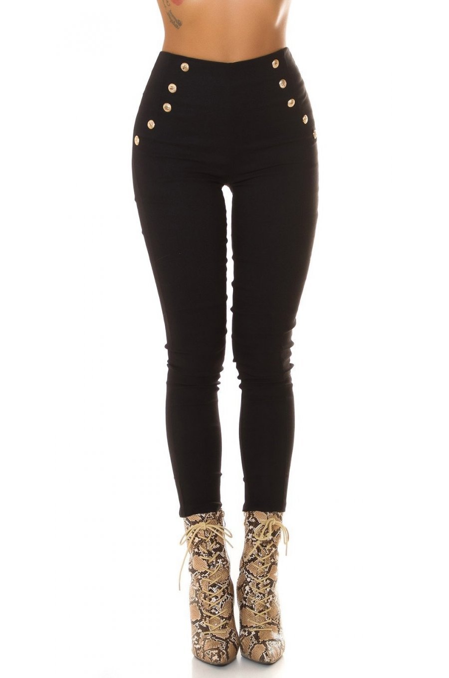 Pantaloni dama mulati, negri, cu talia inalta, Numaky Pantaloni dama mulati, negri, cu talia inalta, Numaky 1 - jojofashion.ro