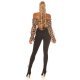 Pantaloni dama mulati, negri, cu talie inalta si dunga leopard print, Geovana 6 - jojofashion.ro