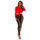 Pantaloni dama mulati, negri, din latex, cu siret pe picior, Margriet 7 - jojofashion.ro