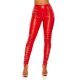 Pantaloni dama mulati, rosii, din latex, cu siret pe picior, Margriet 2 - jojofashion.ro